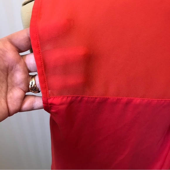 DKNYC orange button down tank sheer section Size L - Picture 3 of 8